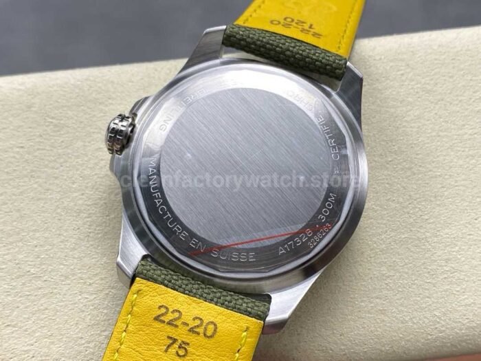BLS Factory Breitling Avenger 44mm Steel Calf Skin Strap Red GMT Needle Green Dial 4 Super Clone Watch,Clean Factory Watch