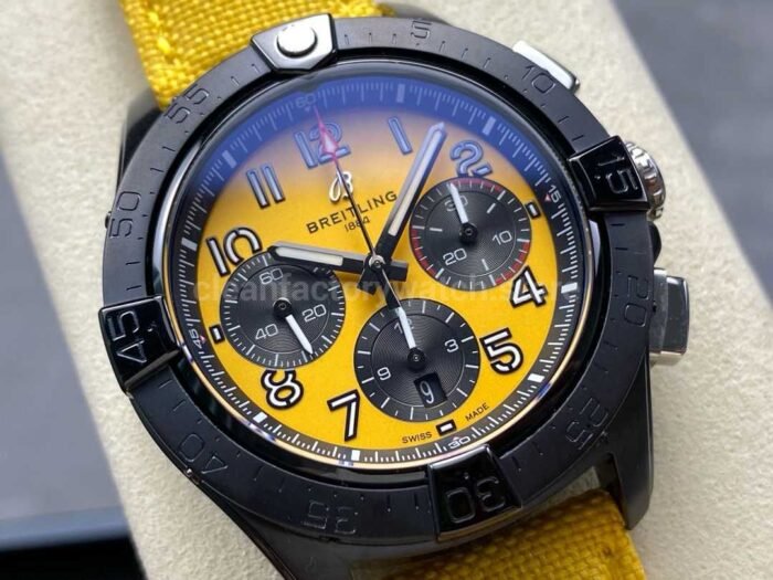 BLS Factory Breitling Avenger B01 Chronograph SB0147101I1X1 44mm Yellow Calf Skin Strap Arabic Numerals Yellow Dial - Image 2