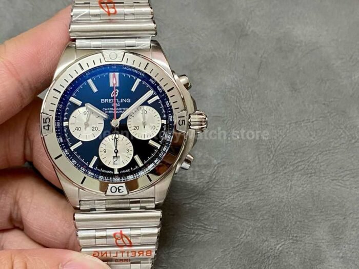 BLS Factory Breitling Chronomat 42 AB0134101B2A1 42mm Full Steel White Eye Black Dial 2 Super Clone Watch,Clean Factory Watch