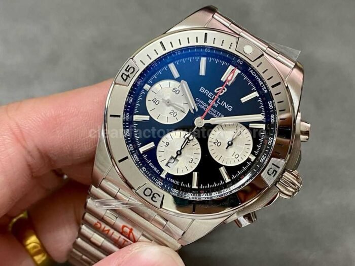 BLS Factory Breitling Chronomat 42 AB0134101B2A1 42mm Full Steel White Eye Black Dial 7 Super Clone Watch,Clean Factory Watch