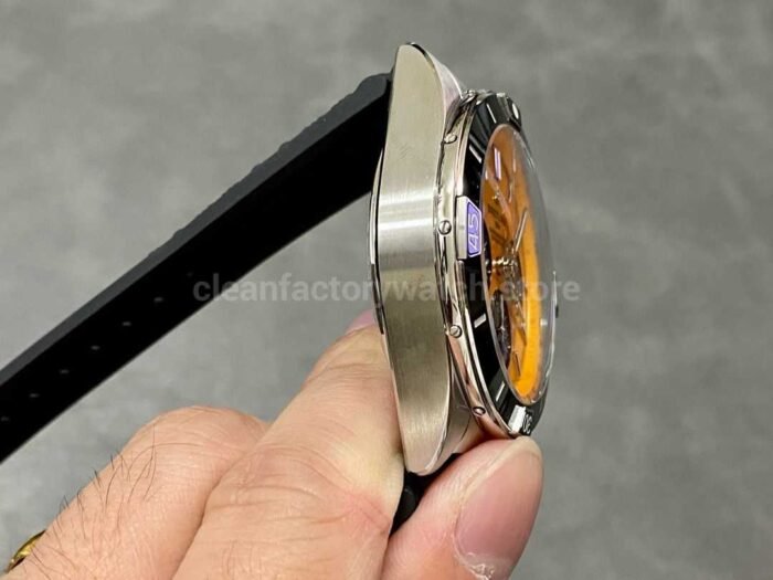 BLS Factory Breitling Chronomat 44mm Steel Rubber Strap Black Eye Orange Dial 1 Super Clone Watch,Clean Factory Watch