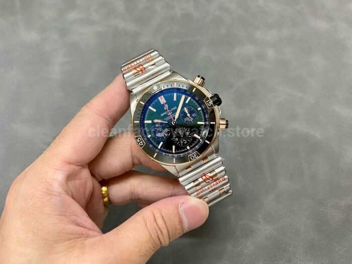 BLS Factory Breitling Chronomat B01 44mm Rose GoldSteel Ceramics Bezel Black Dial 5 Super Clone Watch,Clean Factory Watch