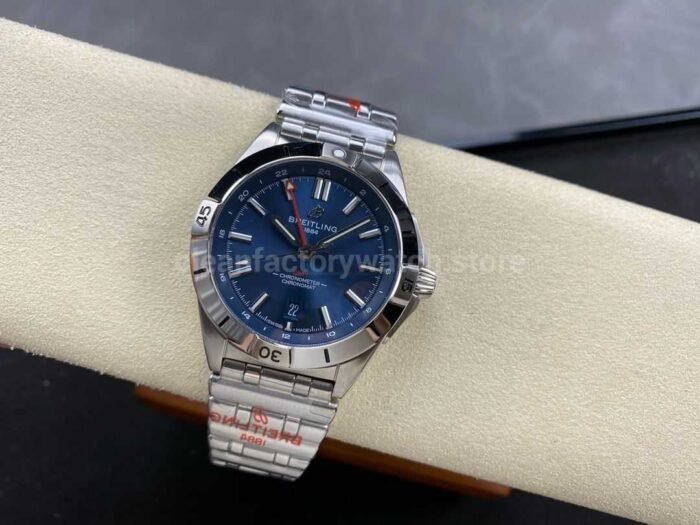 BLS Factory Breitling Chronomat GMT A32398101C1A1 40mm Red GMT Needle Full Steel Blue Dial 1 1 Super Clone Watch,Clean Factory Watch