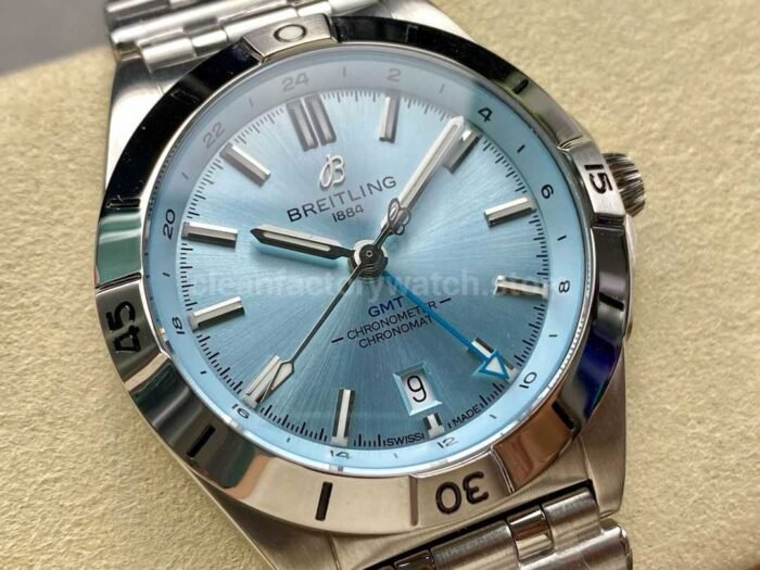 BLS Factory Breitling Chronomat GMT P32398101C1S2 40mm Light Blue GMT Needle F 7 Super Clone Watch,Clean Factory Watch