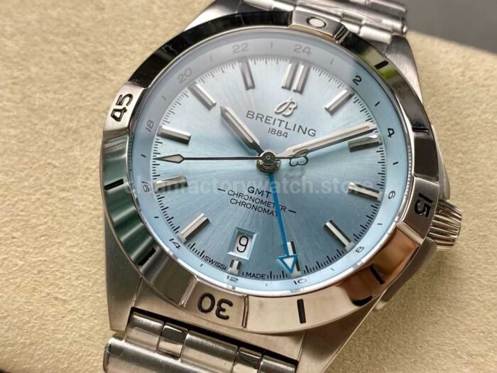 BLS Factory Breitling Chronomat GMT P32398101C1S2 40mm Light Blue GMT Needle Ful 1 Super Clone Watch,Clean Factory Watch