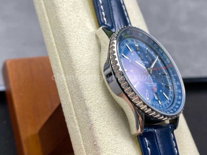 BLS Factory Breitling Navitimer GMT A32310251B1A1 41mm Steel Leather Strap Blue Dial 5 Super Clone Watch,Clean Factory Watch