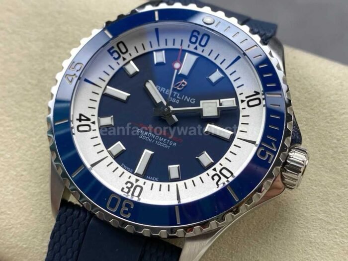 BLS Factory Breitling Superocean A17375E71C1S1 42mm Steel Blue Rubber Strap Blue Dial 4 Super Clone Watch,Clean Factory Watch