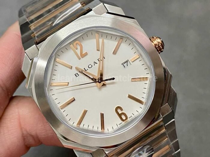 BV Factory Bvlgari Octo Finissimo 40mm Rose GoldSteel White Dial 4 Super Clone Watch,Clean Factory Watch