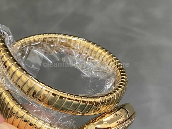BV Factory Bvlgari Quartz Serpenti 102984 35mm Full Gold Roman Numerals Blue solid Dial 9 Super Clone Watch,Clean Factory Watch