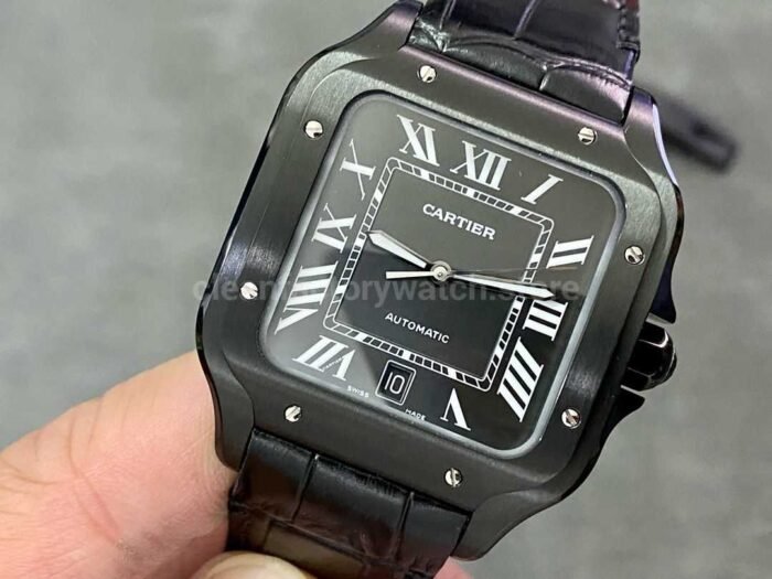 BV Factory Cartier Santos WSSA0039 39.8mm Full Black Steel Black Dial - Image 3