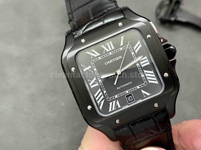 BV Factory Cartier Santos WSSA0039 39.8mm Full Black Steel Black Dial - Image 2