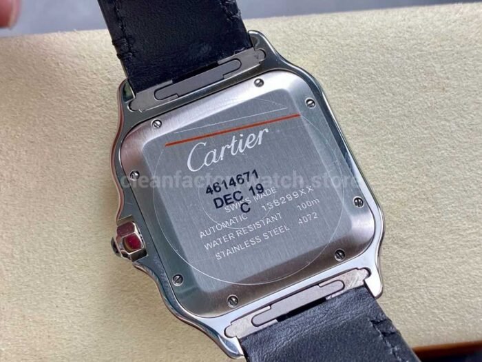 BV Factory Cartier Santos WSSA0064 39.8mm Steel Leather Strap Roman Numerals Orange Dial - Image 7