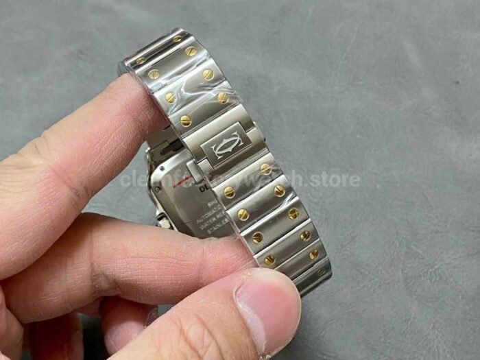 BV Factory Women's Cartier Santos W2SA0007 35.1mm Gold Steel Roman Numerals White Dial - Image 8