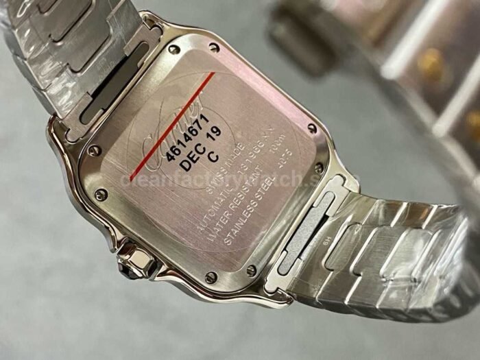 BV Factory Women's Cartier Santos W2SA0007 35.1mm Gold Steel Roman Numerals White Dial - Image 7