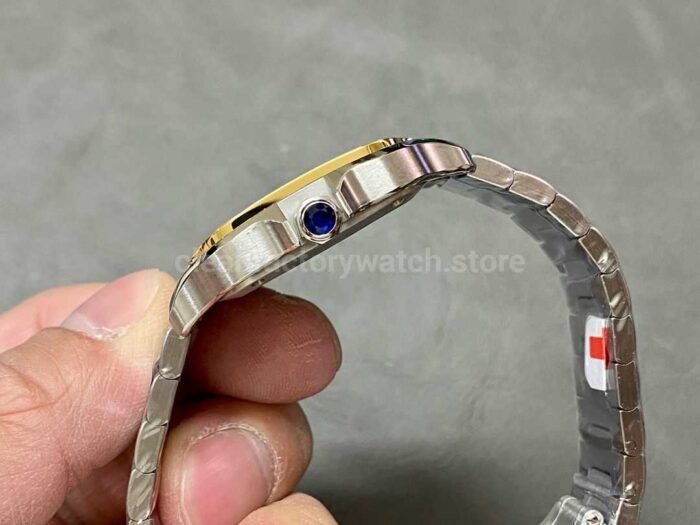 BV Factory Women's Cartier Santos W2SA0007 35.1mm Gold Steel Roman Numerals White Dial - Image 6