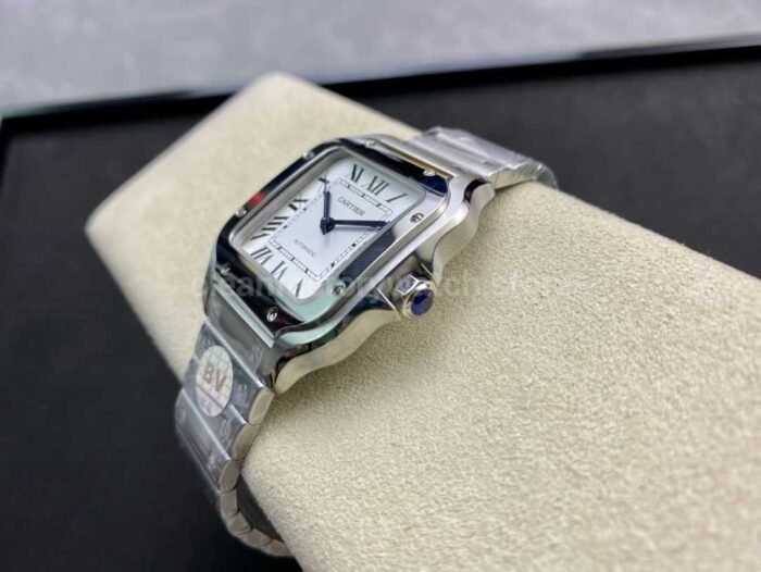 BV Factory Women's Cartier Santos WSSA0029 35.1mm Full Steel Roman Numerals White Dial - Image 7