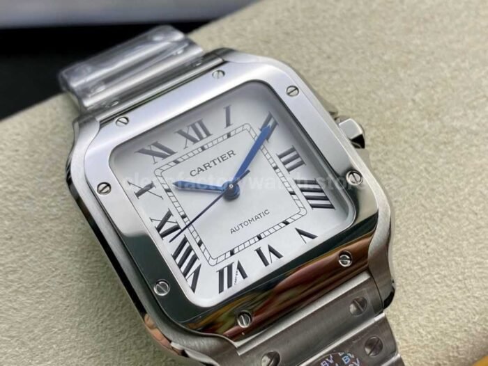 BV Factory Women's Cartier Santos WSSA0029 35.1mm Full Steel Roman Numerals White Dial - Image 2