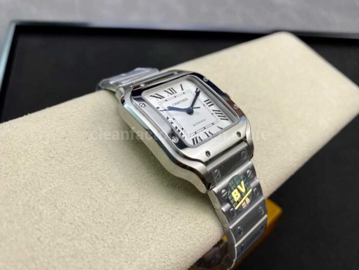 BV Factory Women's Cartier Santos WSSA0029 35.1mm Full Steel Roman Numerals White Dial - Image 6