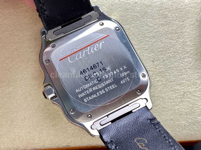 BV Factory Womens Cartier Santos WSSA0065 35.1mm Steel Leather Strap Roman Numerals Orange Dial 2 Super Clone Watch,Clean Factory Watch