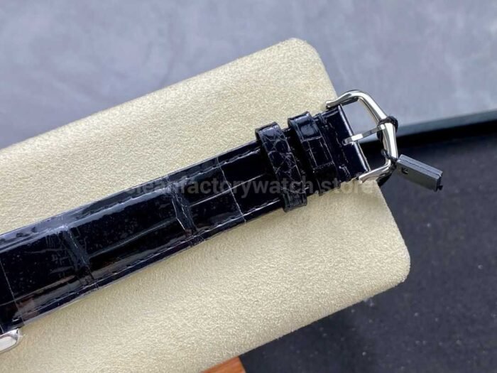 DR Factory Cartier Tank Louis Cartier WSTA0071 22mm Steel Black Leather Strap Black Dial 5 Super Clone Watch,Clean Factory Watch