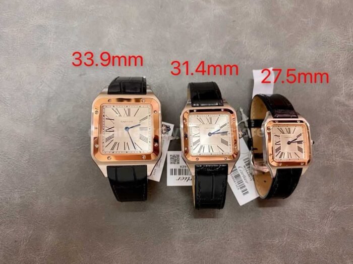 F1 Factory Cartier Santos Dumont W2SA0012 27.5mm Steel Leather Strap Roman Numerals Silver Dial 5 Super Clone Watch,Clean Factory Watch