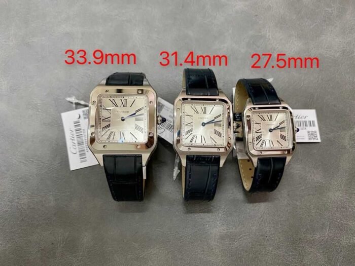 F1 Factory Cartier Santos Dumont WSSA0023 27.5mm Steel Leather Strap Roman Numerals Silver Dial 4 Super Clone Watch,Clean Factory Watch
