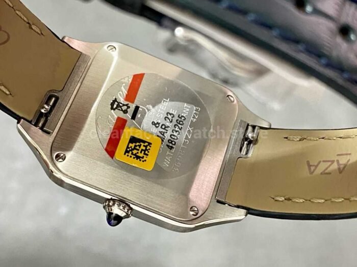 F1 Factory Cartier Santos Dumont WSSA0023 27.5mm Steel Leather Strap Roman Numerals Silver Dial 8 Super Clone Watch,Clean Factory Watch