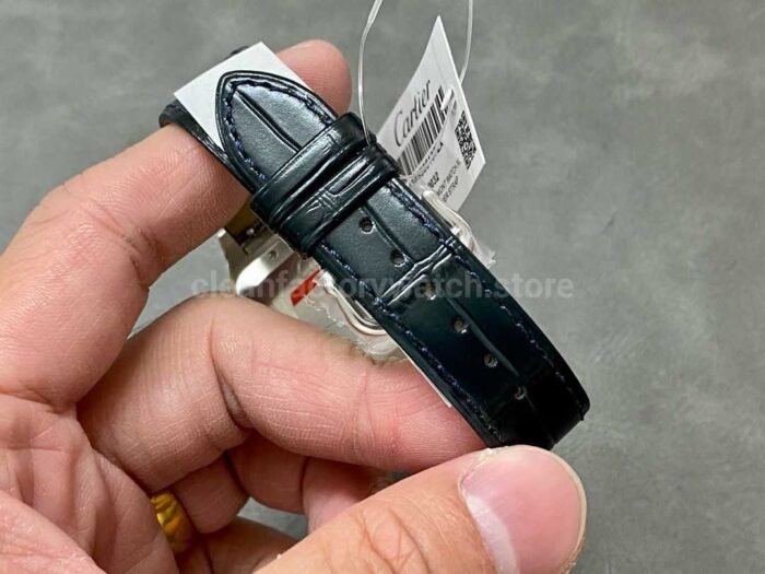 F1 Factory Cartier Santos Dumont WSSA0032 33.9mm Steel Leather Strap Roman Numerals Silver Dial Super Clone Watch,Clean Factory Watch