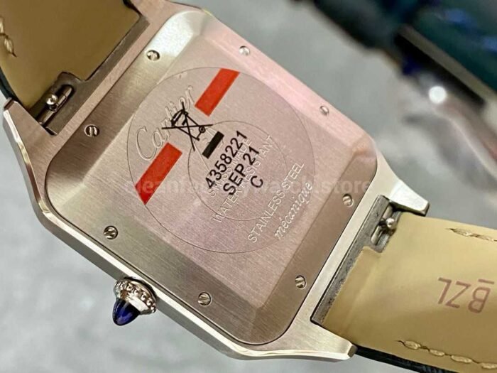 F1 Factory Cartier Santos Dumont WSSA0032 33.9mm Steel Leather Strap Roman Numerals Silver Dial 1 Super Clone Watch,Clean Factory Watch
