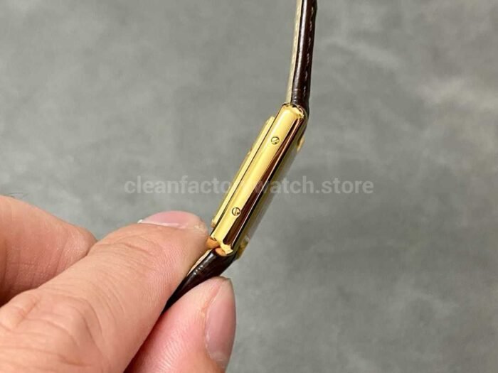 F1 Factory Cartier Tank Louis Cartier W1529856 22mm Yellow Gold Brown Leather Strap R 6 Super Clone Watch,Clean Factory Watch