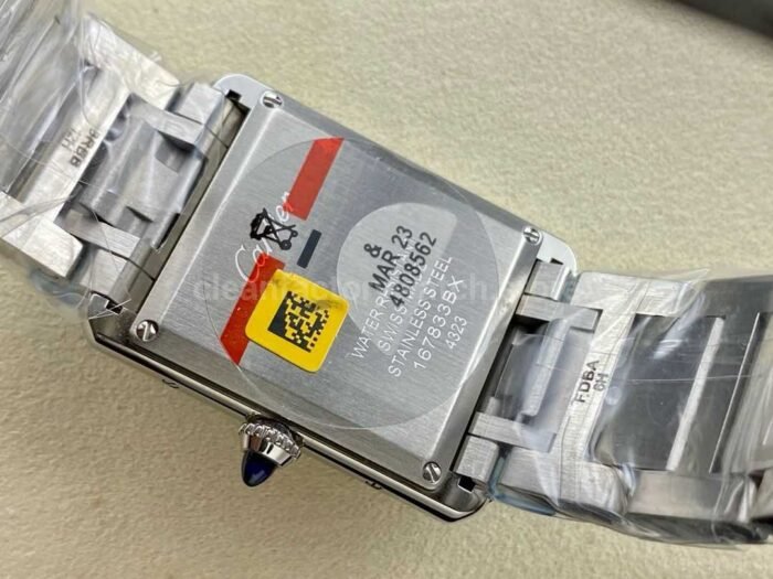 F1 Factory Cartier Tank Louis Cartier W4TA0017 25.5mm Diamond Bezel Full Steel Roman Numer 9 Super Clone Watch,Clean Factory Watch