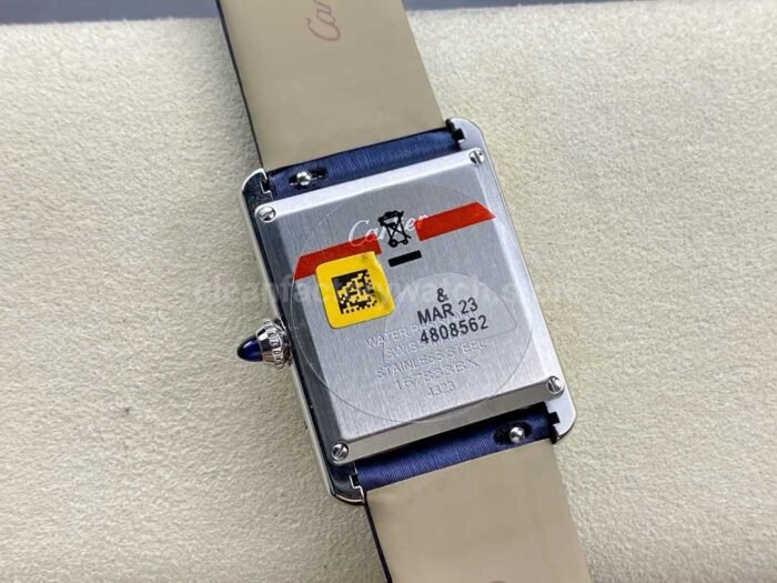 F1 Factory Cartier Tank Louis Cartier W4TA0017 25.5mm Diamond Bezel Steel Leather 3 Super Clone Watch,Clean Factory Watch