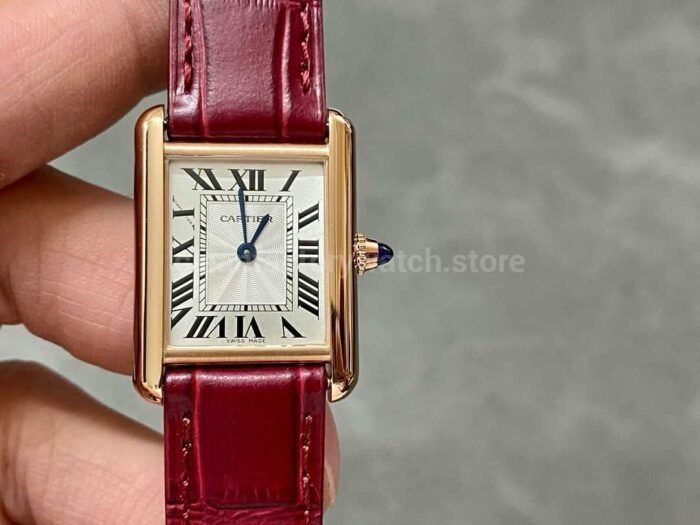 F1 Factory Cartier Tank Louis Cartier WGTA0010 22mm Rose Gold Leather Strap Roman Numerals Si Super Clone Watch,Clean Factory Watch