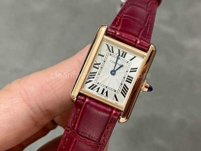 F1 Factory Cartier Tank Louis Cartier WGTA0010 22mm Rose Gold Leather Strap Roman Numerals Si 9 Super Clone Watch,Clean Factory Watch