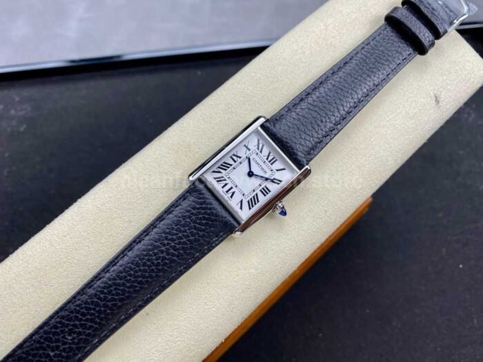 F1 Factory Cartier Tank Louis Cartier WSTA0041 25.5mm Steel Leather Strap Roman Numerals Silver 4 Super Clone Watch,Clean Factory Watch