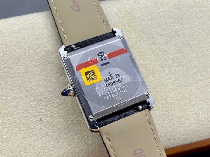 F1 Factory Cartier Tank Louis Cartier WSTA0041 25.5mm Steel Leather Strap Roman Numerals Silver 9 Super Clone Watch,Clean Factory Watch