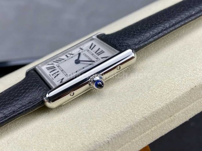 F1 Factory Cartier Tank Louis Cartier WSTA0041 25.5mm Steel Leather Strap Roman Numerals Silver D 1 Super Clone Watch,Clean Factory Watch