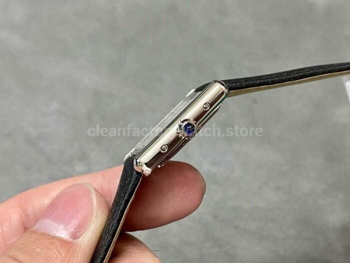 F1 Factory Cartier Tank Louis Cartier WSTA0042 22mm Steel Black Leather Strap Roman Numeral 8 Super Clone Watch,Clean Factory Watch