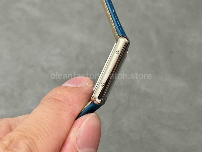 F1 Factory Cartier Tank Louis Cartier WSTA0042 22mm Steel Blue Leather Strap Roman Numerals 9 Super Clone Watch,Clean Factory Watch