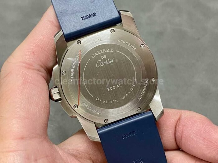 F5 Factory Cartier Calibre de Cartier Diver WSCA0010 42mm Steel Rubber Strap Roman Numerals Blue Dial 1 Super Clone Watch,Clean Factory Watch
