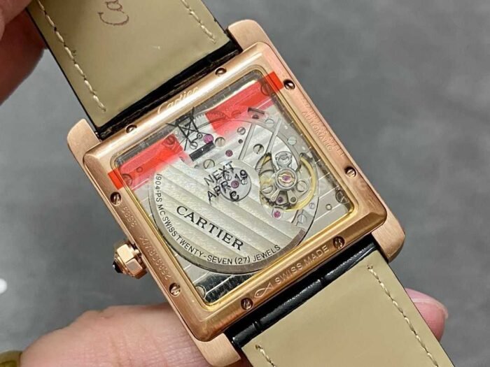 F5 Factory Cartier Tank MC W5330001 34mm Rose Gold Leather Strap Roman Numerals White Dial 2 Super Clone Watch,Clean Factory Watch