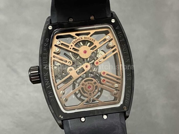 FM Factory Franck Muller Tourbillon Vanguard V45 T SQT CARBON.ER 44mm Carbon Rub 6 Super Clone Watch,Clean Factory Watch