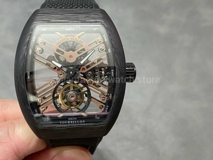 FM Factory Franck Muller Tourbillon Vanguard V45 T SQT CARBON.ER 44mm Carbon Rubbe 1 Super Clone Watch,Clean Factory Watch