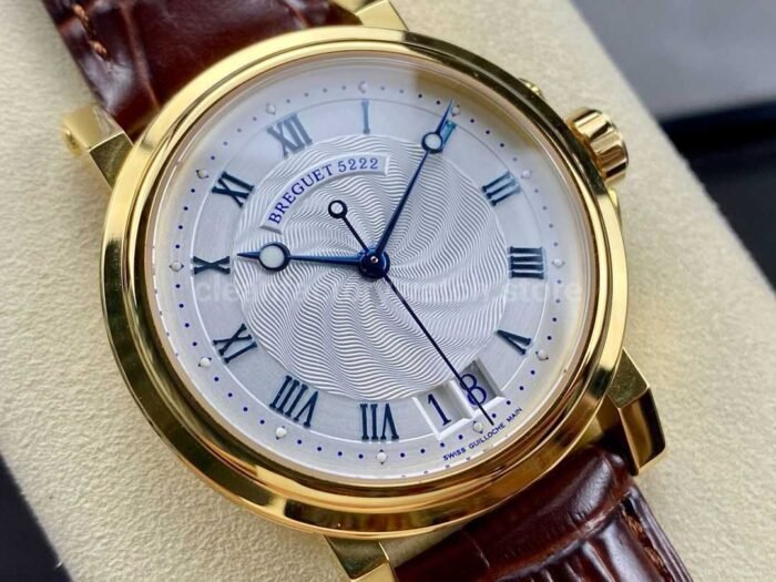 HG Factory Breguet Marine 5817BA129V8 39mm Rose Gold Leather Strap Silver Dial 2 Super Clone Watch,Clean Factory Watch