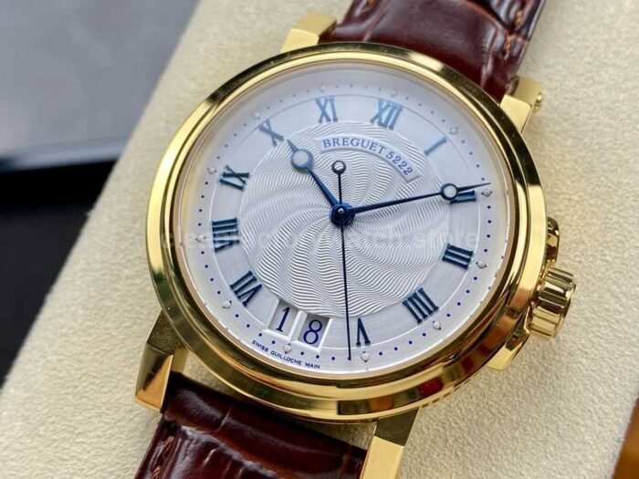 HG Factory Breguet Marine 5817BA129V8 39mm Rose Gold Leather Strap Silver Dial 8 Super Clone Watch,Clean Factory Watch