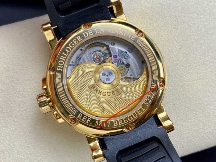 HG Factory Breguet Marine 5817BA129V8 39mm Rose Gold Rubber Strap Silver Dial 11 Super Clone Watch,Clean Factory Watch