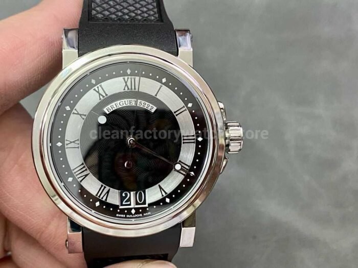 HG Factory Breguet Marine 5817ST925V8 39mm Steel Rubber Strap Black Dial 4 Super Clone Watch,Clean Factory Watch
