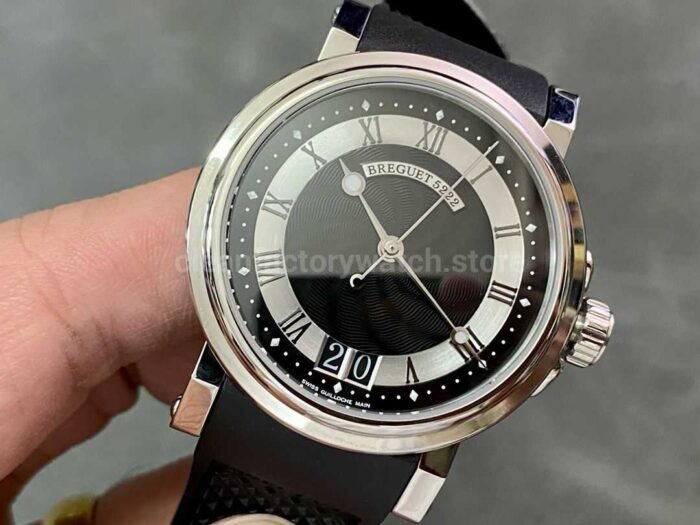 HG Factory Breguet Marine 5817ST925V8 39mm Steel Rubber Strap Black Dial 8 Super Clone Watch,Clean Factory Watch