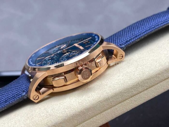 OMF Factory Audemars Piguet Code 11.59 26393OROOA027KB01 41mm Rose Gold Canvas Strap Blue Super Clone Watch,Clean Factory Watch
