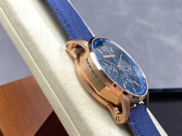 OMF Factory Audemars Piguet Code 11.59 26393OROOA027KB01 41mm Rose Gold Canvas Strap Blue 9 Super Clone Watch,Clean Factory Watch